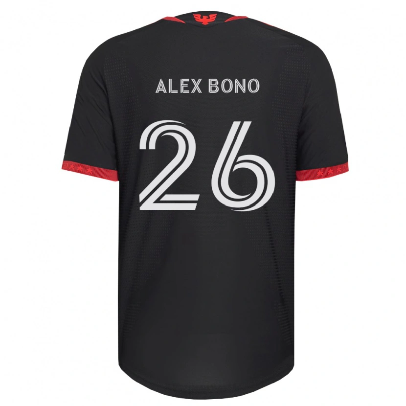 Danxen Mujer Camiseta Alex Bono #26 Negro Blanco Rojo 1ª Equipación 2026/27 La Camisa