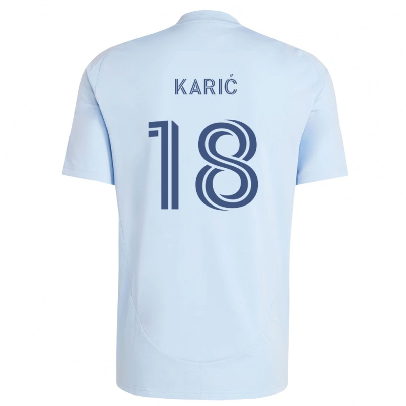 Danxen Mujer Camiseta Emir Karić #18 Azul Claro Gris Claro 1ª Equipación 2026/27 La Camisa