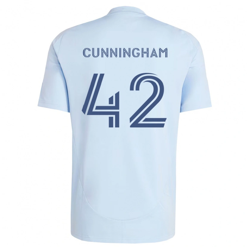 Danxen Mujer Camiseta Alex Cunningham #42 Azul Claro Gris Claro 1ª Equipación 2026/27 La Camisa