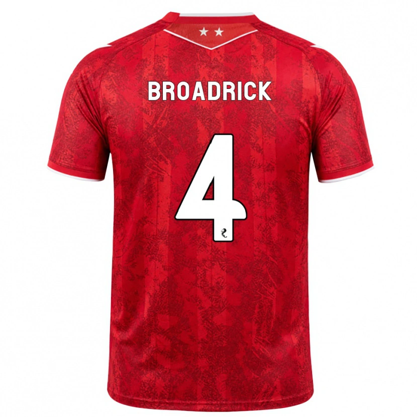 Danxen Mujer Camiseta Jessica Broadrick #4 Rojo Blanco 1ª Equipación 2026/27 La Camisa