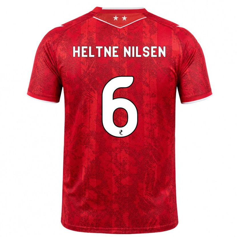 Danxen Mujer Camiseta Sivert Heltne Nilsen #6 Rojo Blanco 1ª Equipación 2026/27 La Camisa