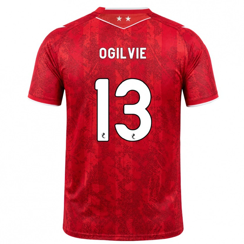 Danxen Mujer Camiseta Francesca Ogilvie #13 Rojo Blanco 1ª Equipación 2026/27 La Camisa