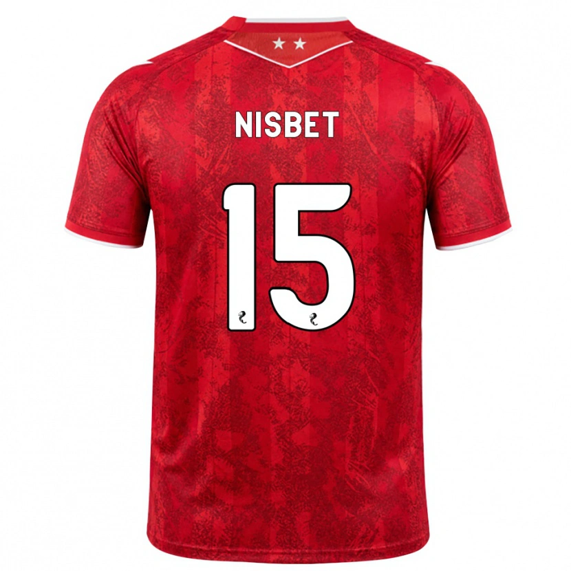 Danxen Mujer Camiseta Kevin Nisbet #15 Rojo Blanco 1ª Equipación 2026/27 La Camisa