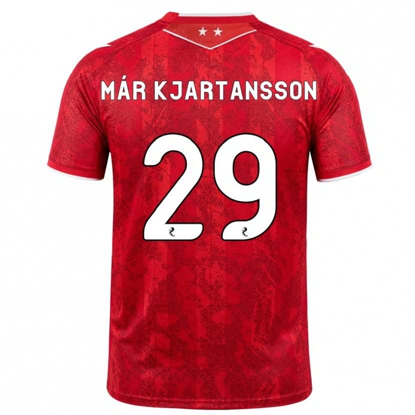 Danxen Mujer Camiseta Kjartan Már Kjartansson #29 Rojo Blanco 1ª Equipación 2026/27 La Camisa