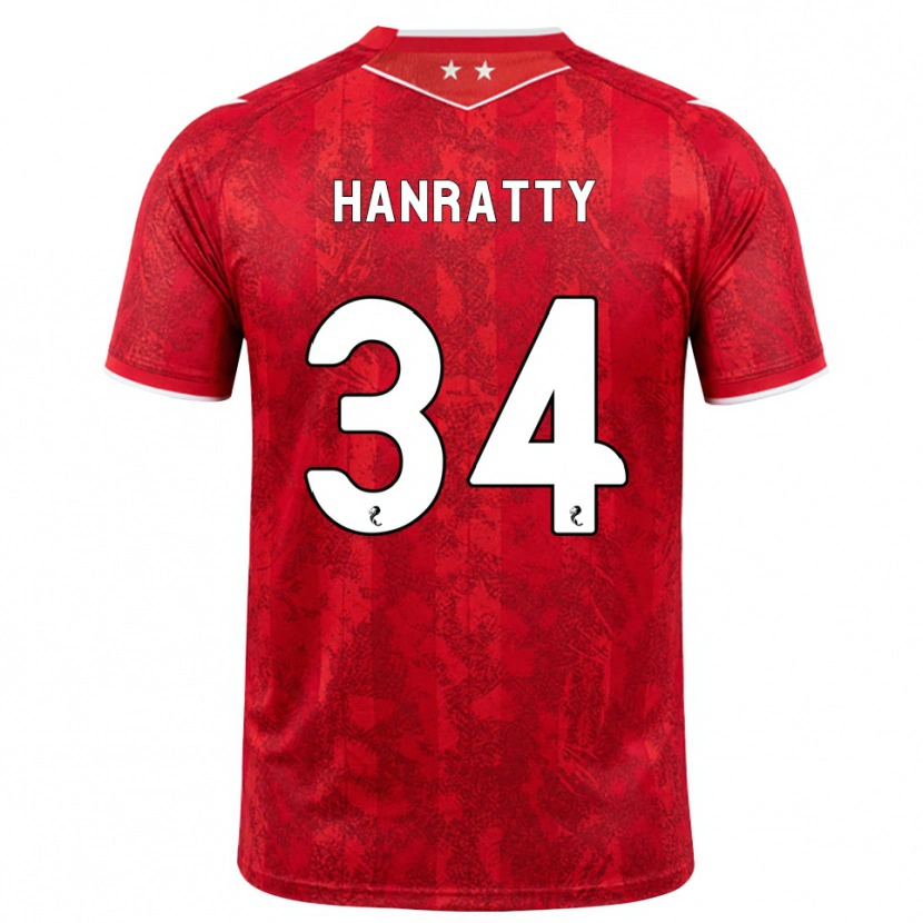 Danxen Mujer Camiseta Kevin Hanratty #34 Rojo Blanco 1ª Equipación 2026/27 La Camisa