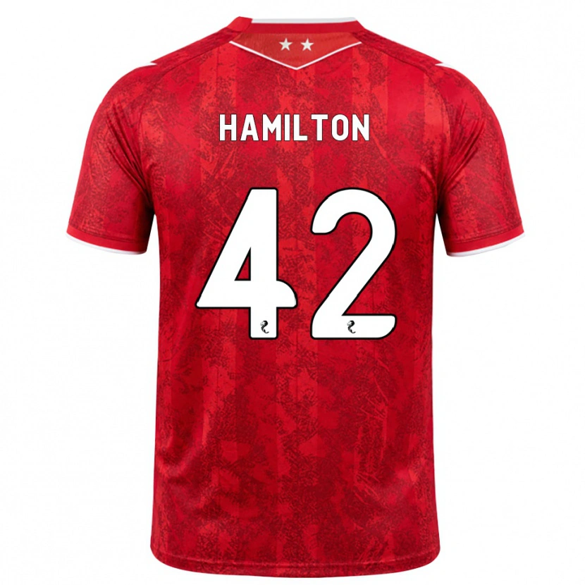 Danxen Mujer Camiseta Brendan Hamilton #42 Rojo Blanco 1ª Equipación 2026/27 La Camisa