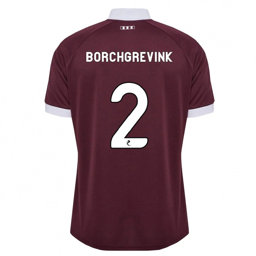 Danxen Mujer Camiseta Christian Borchgrevink #2 Blanco Borgoña 1ª Equipación 2026/27 La Camisa