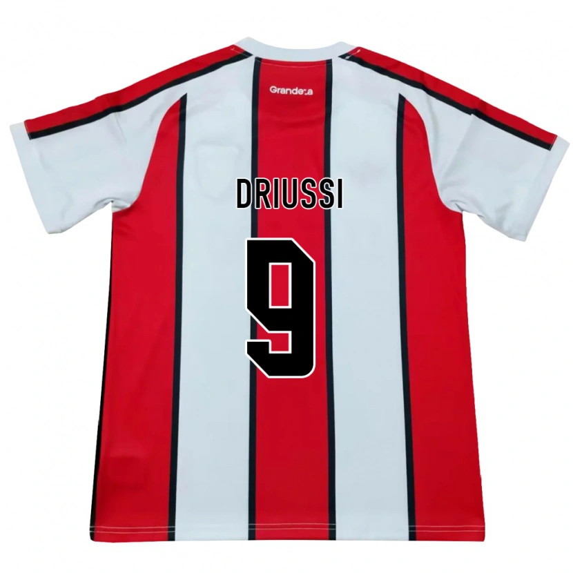Danxen Mujer Camiseta Sebastián Driussi #9 Blanco Rojo Negro 2ª Equipación 2026/27 La Camisa