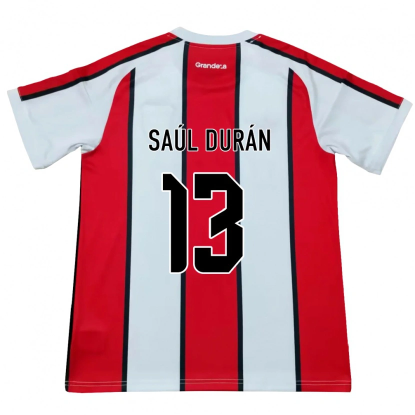 Danxen Mujer Camiseta Saúl Durán #13 Blanco Rojo Negro 2ª Equipación 2026/27 La Camisa