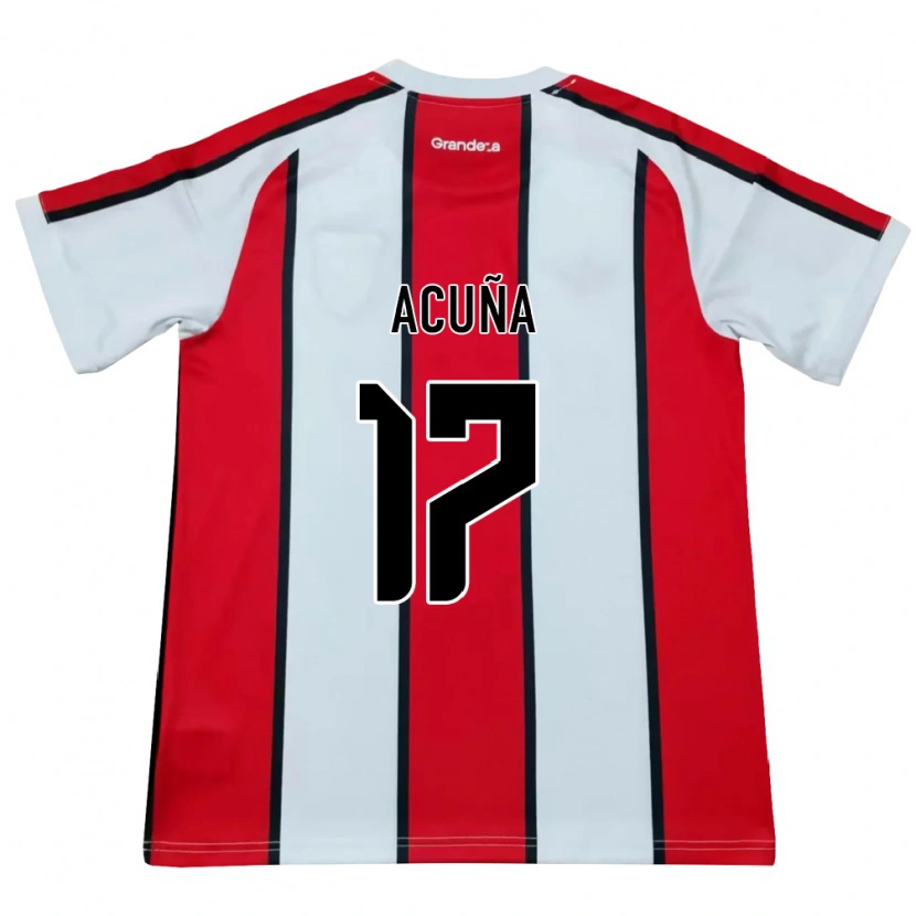 Danxen Mujer Camiseta Ayelén Acuña #17 Blanco Rojo Negro 2ª Equipación 2026/27 La Camisa