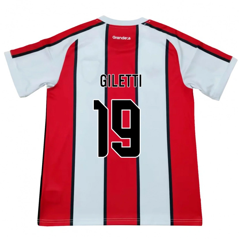 Danxen Mujer Camiseta Santino Giletti #19 Blanco Rojo Negro 2ª Equipación 2026/27 La Camisa