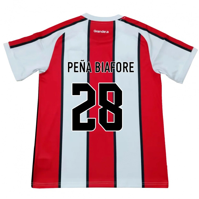 Danxen Mujer Camiseta Felipe Pena Biafore #28 Blanco Rojo Negro 2ª Equipación 2026/27 La Camisa