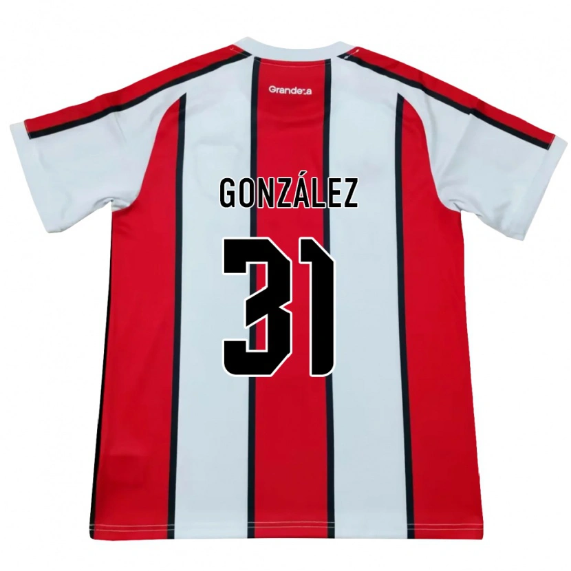 Danxen Mujer Camiseta Facundo González #31 Blanco Rojo Negro 2ª Equipación 2026/27 La Camisa