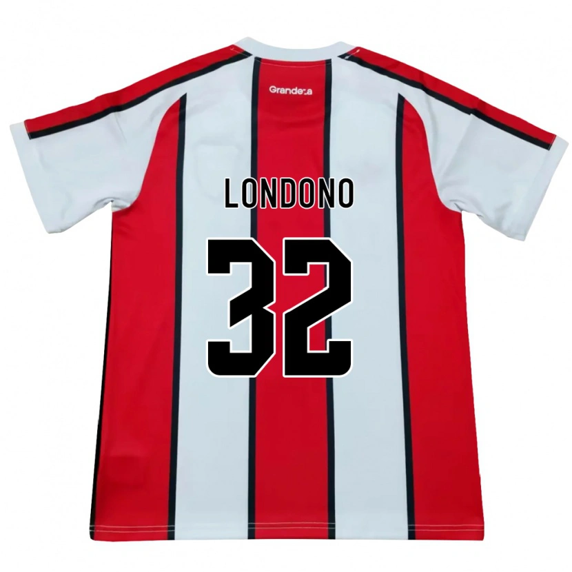 Danxen Mujer Camiseta Flabian Londono #32 Blanco Rojo Negro 2ª Equipación 2026/27 La Camisa