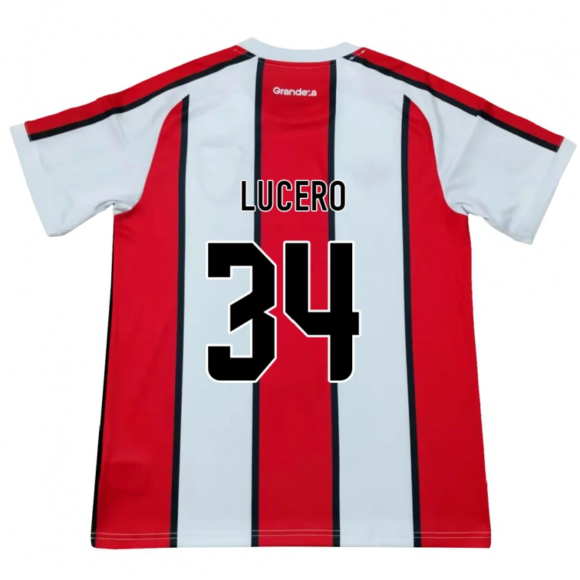 Danxen Mujer Camiseta Daniel Lucero #34 Blanco Rojo Negro 2ª Equipación 2026/27 La Camisa
