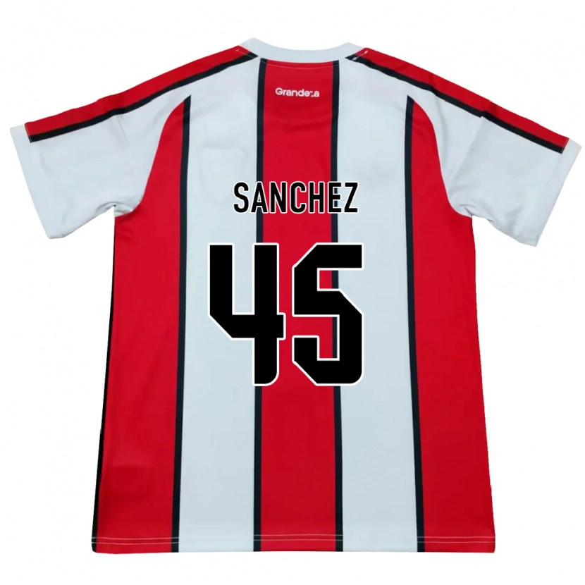 Danxen Mujer Camiseta Sebastián Sánchez #45 Blanco Rojo Negro 2ª Equipación 2026/27 La Camisa