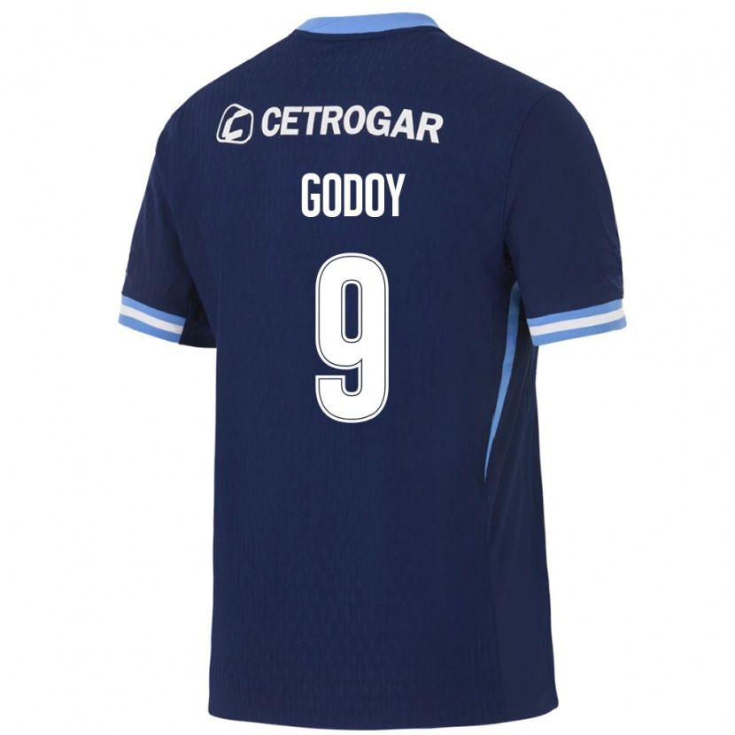 Danxen Mujer Camiseta Santiago Godoy #9 Azul Real Azul Claro Blanco 2ª Equipación 2026/27 La Camisa