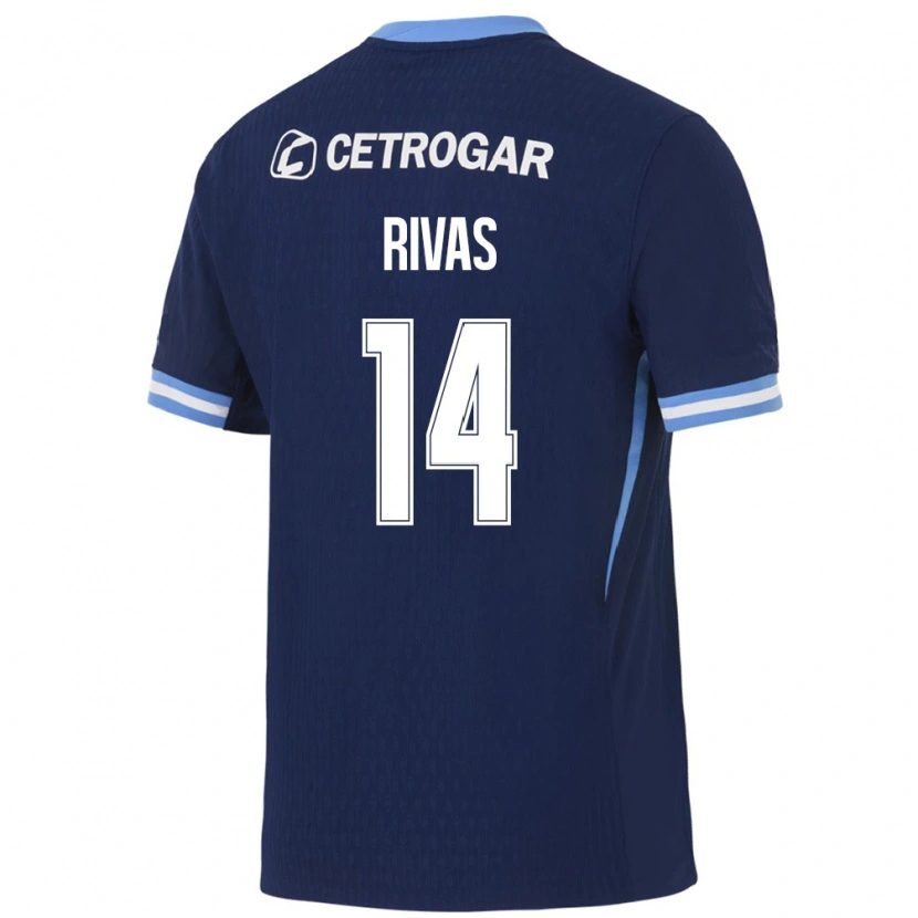 Danxen Mujer Camiseta Lautaro Rivas #14 Azul Real Azul Claro Blanco 2ª Equipación 2026/27 La Camisa