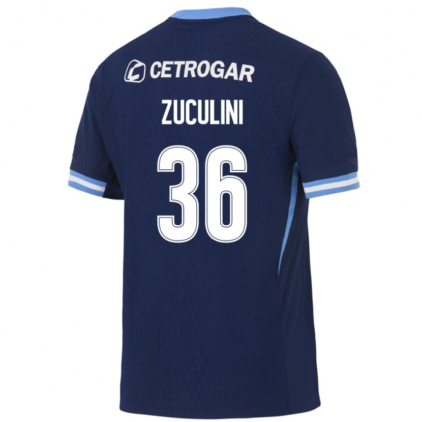 Danxen Mujer Camiseta Bruno Zuculini #36 Azul Real Azul Claro Blanco 2ª Equipación 2026/27 La Camisa