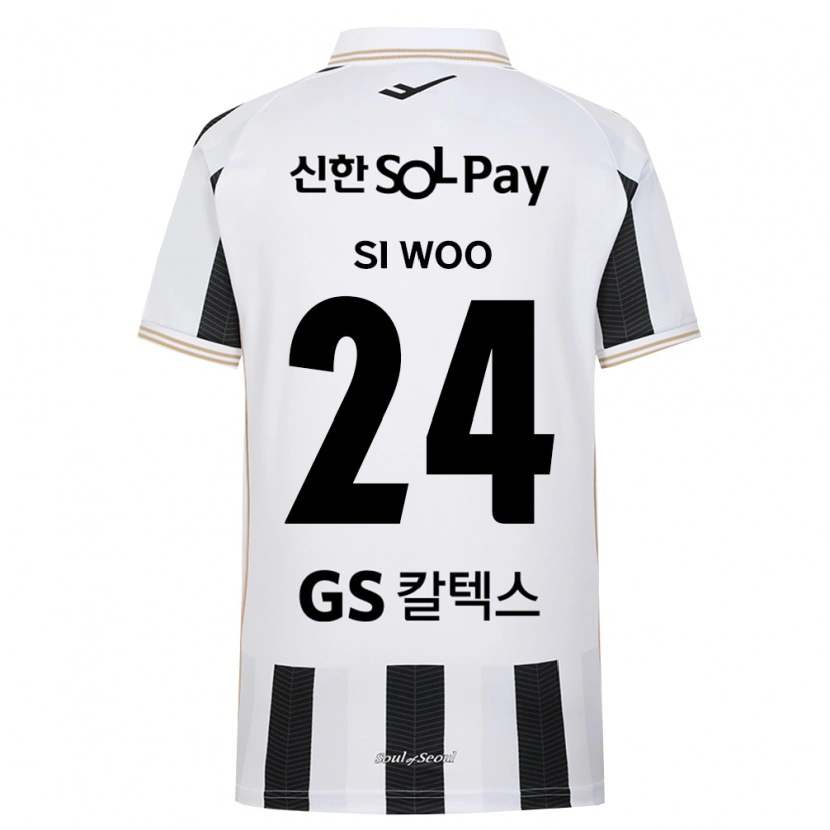 Danxen Mujer Camiseta Si-Woo Kang #24 Blanco Negro 2ª Equipación 2026/27 La Camisa