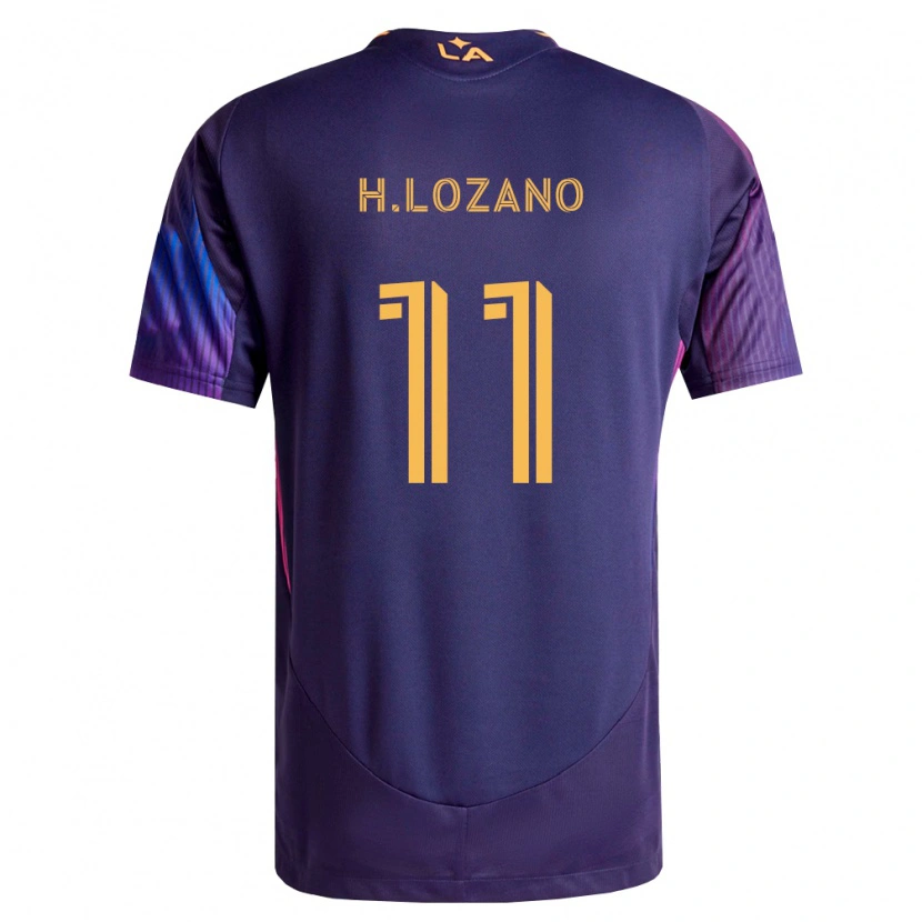 Danxen Mujer Camiseta Hirving Lozano #11 Morado Profundo Amarillo 2ª Equipación 2026/27 La Camisa