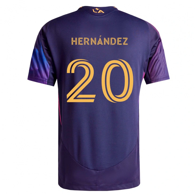 Danxen Mujer Camiseta Roberto Hernández #20 Morado Profundo Amarillo 2ª Equipación 2026/27 La Camisa