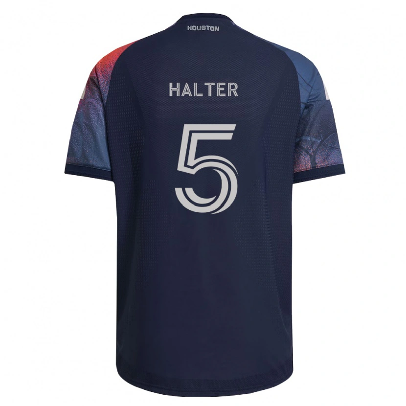 Danxen Mujer Camiseta Lucas Halter #5 Azul Profundo Blanco Naranja 2ª Equipación 2026/27 La Camisa