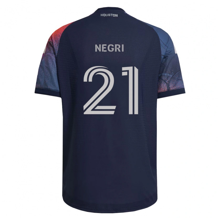 Danxen Mujer Camiseta Franco Negri #21 Azul Profundo Blanco Naranja 2ª Equipación 2026/27 La Camisa