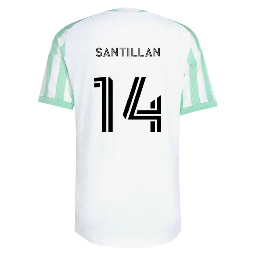 Danxen Mujer Camiseta Jonathan Santillan #14 Verde Claro Negro Blanco 2ª Equipación 2026/27 La Camisa