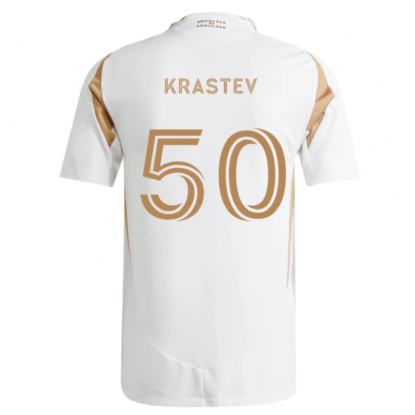 Danxen Mujer Camiseta Filip Krastev #50 Blanco Marrón 2ª Equipación 2026/27 La Camisa