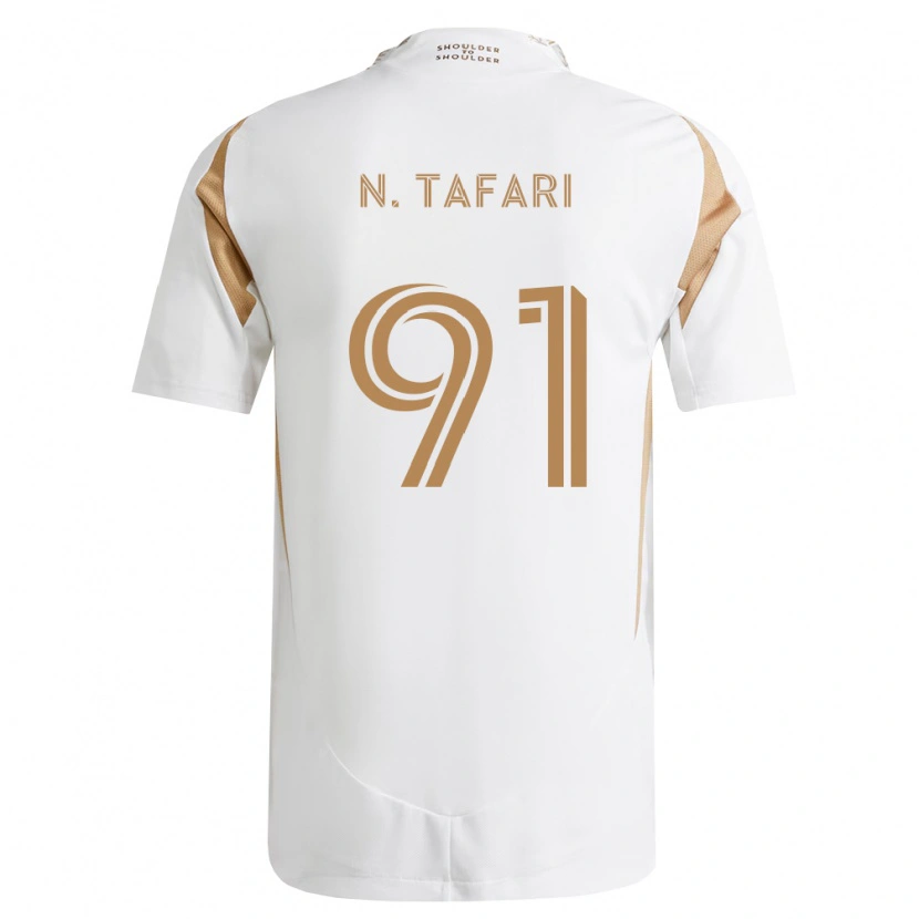 Danxen Mujer Camiseta Nkosi Tafari #91 Blanco Marrón 2ª Equipación 2026/27 La Camisa