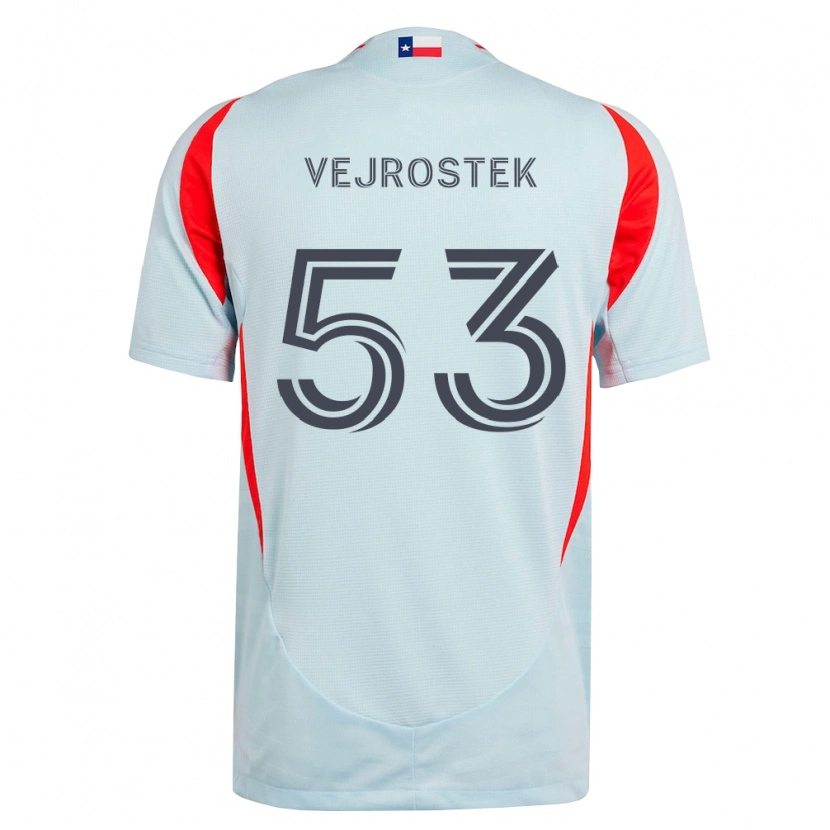 Danxen Mujer Camiseta Liam Vejrostek #53 Gris Oscuro Blanco Rojo 2ª Equipación 2026/27 La Camisa
