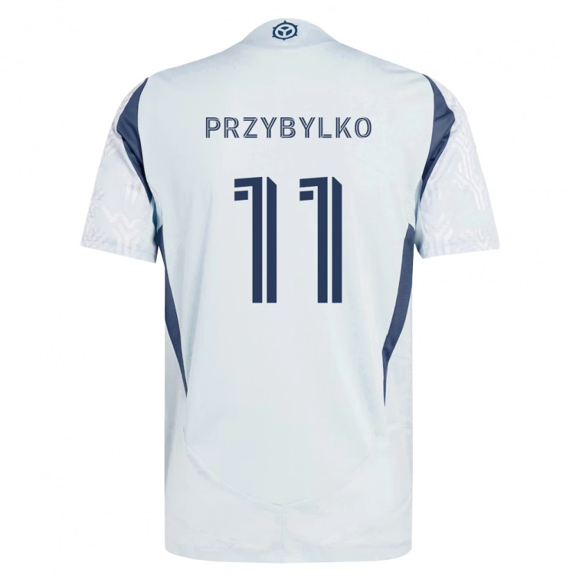 Danxen Mujer Camiseta Kacper Przybylko #11 Azul Gris Blanco 2ª Equipación 2026/27 La Camisa