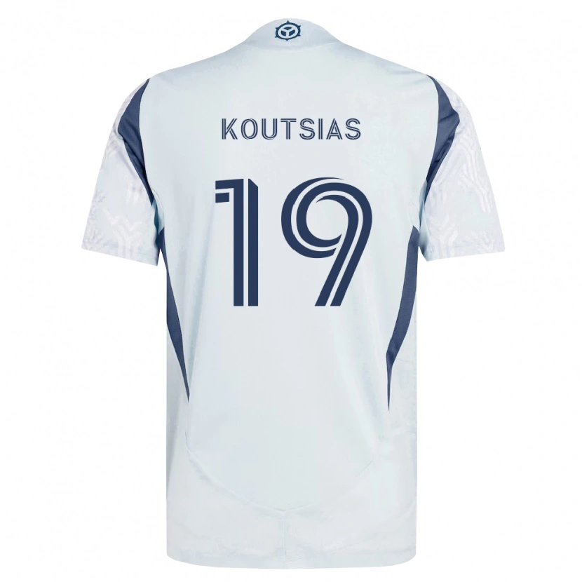 Danxen Mujer Camiseta Georgios Koutsias #19 Azul Gris Blanco 2ª Equipación 2026/27 La Camisa