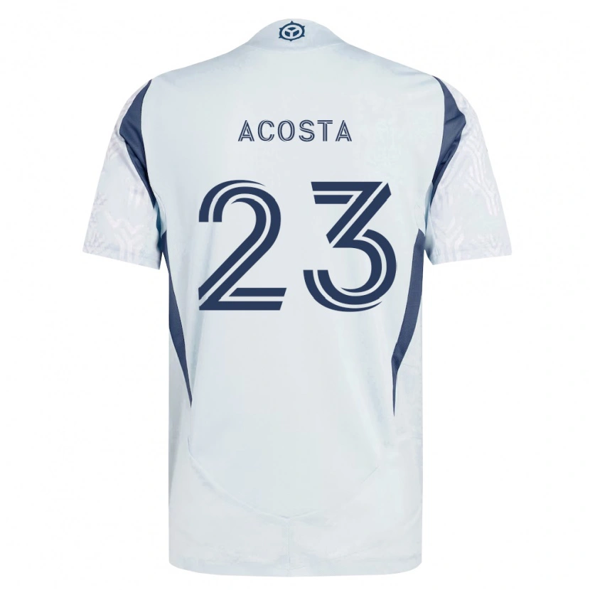 Danxen Mujer Camiseta Kellyn Acosta #23 Azul Gris Blanco 2ª Equipación 2026/27 La Camisa