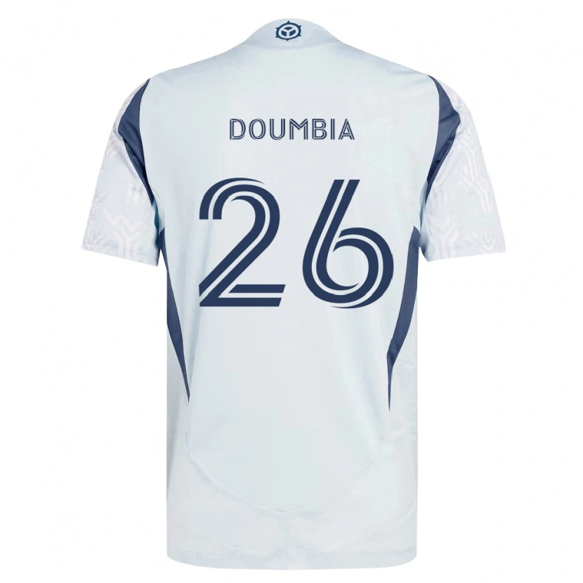 Danxen Mujer Camiseta Ousmane Doumbia #26 Azul Gris Blanco 2ª Equipación 2026/27 La Camisa