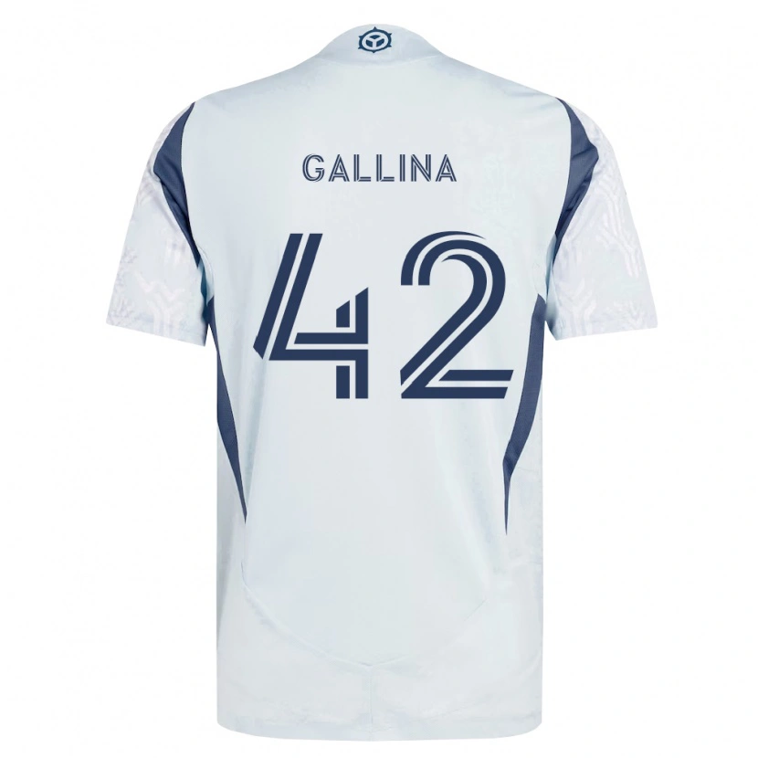 Danxen Mujer Camiseta Henrique Gallina #42 Azul Gris Blanco 2ª Equipación 2026/27 La Camisa