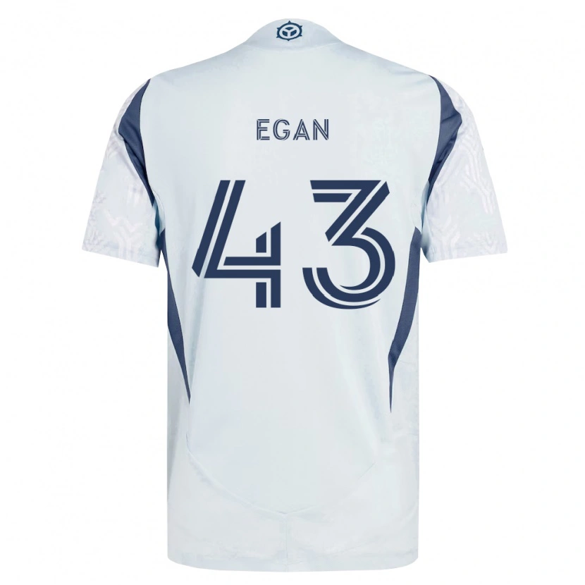 Danxen Mujer Camiseta Noah Egan #43 Azul Gris Blanco 2ª Equipación 2026/27 La Camisa