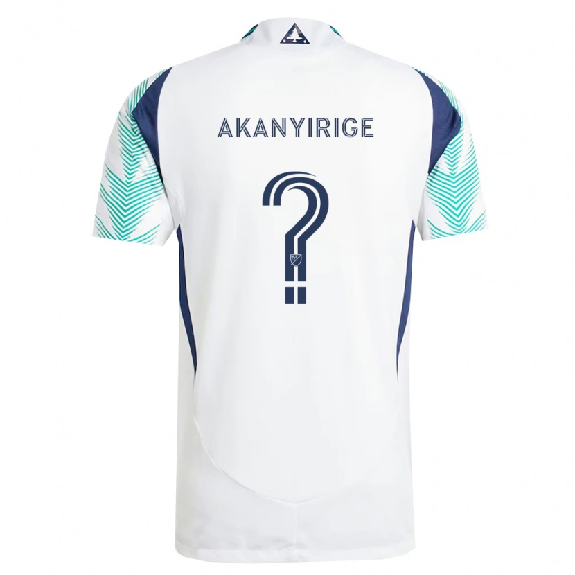 Danxen Mujer Camiseta Jacob Akanyirige #0 Blanco Azul Marino Verde Claro 2ª Equipación 2026/27 La Camisa