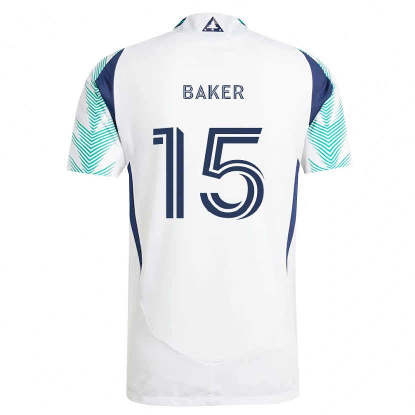 Danxen Mujer Camiseta Cody Baker #15 Blanco Azul Marino Verde Claro 2ª Equipación 2026/27 La Camisa