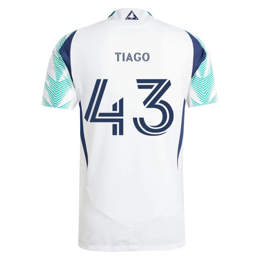 Danxen Mujer Camiseta Santiago Suárez #43 Blanco Azul Marino Verde Claro 2ª Equipación 2026/27 La Camisa