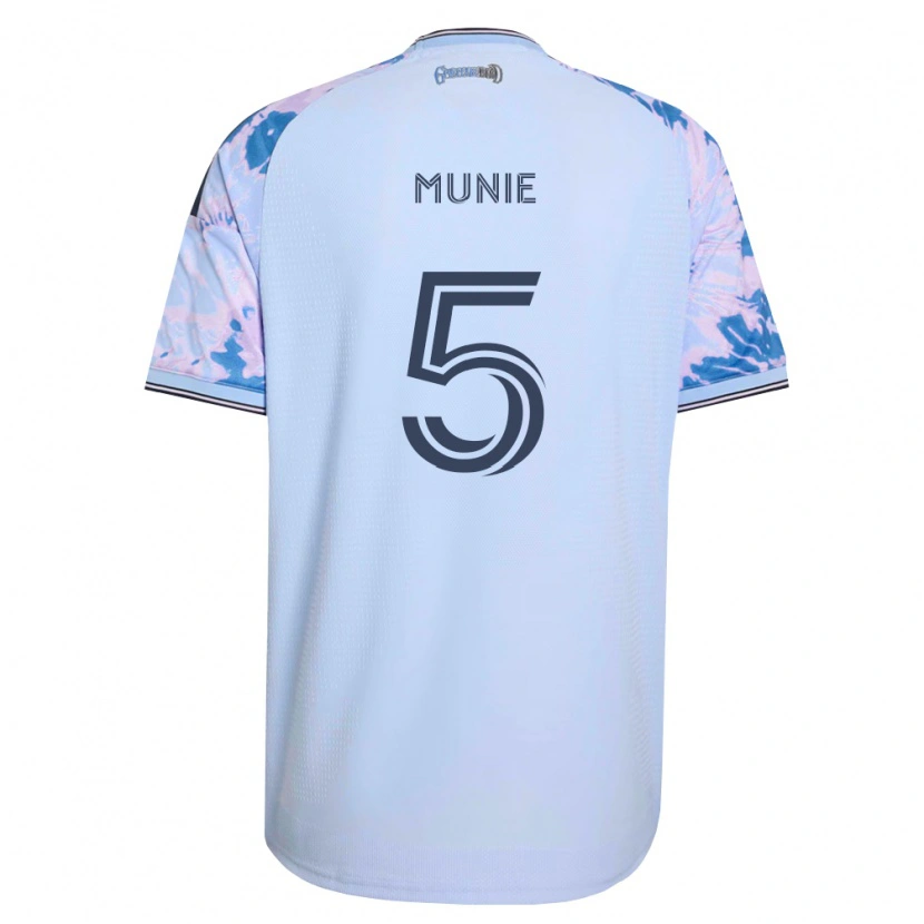Danxen Mujer Camiseta Daniel Munie #5 Azul Real Blanco Negro 2ª Equipación 2026/27 La Camisa