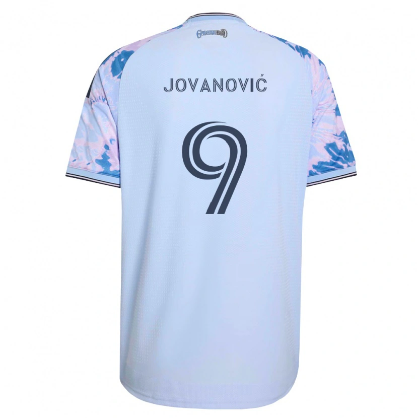 Danxen Mujer Camiseta Luka Jovanović #9 Azul Real Blanco Negro 2ª Equipación 2026/27 La Camisa