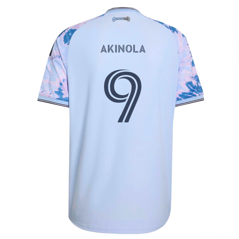 Danxen Mujer Camiseta Ayo Akinola #9 Azul Real Blanco Negro 2ª Equipación 2026/27 La Camisa