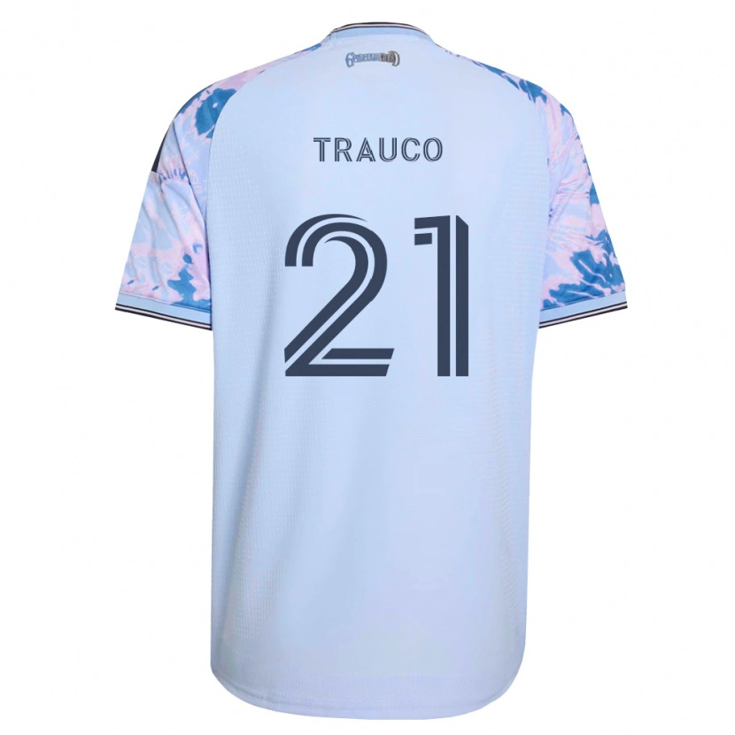 Danxen Mujer Camiseta Miguel Trauco #21 Azul Real Blanco Negro 2ª Equipación 2026/27 La Camisa