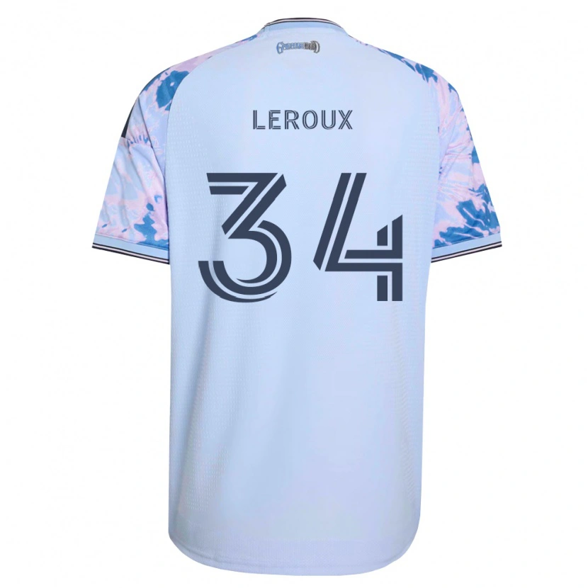Danxen Mujer Camiseta Beau Leroux #34 Azul Real Blanco Negro 2ª Equipación 2026/27 La Camisa