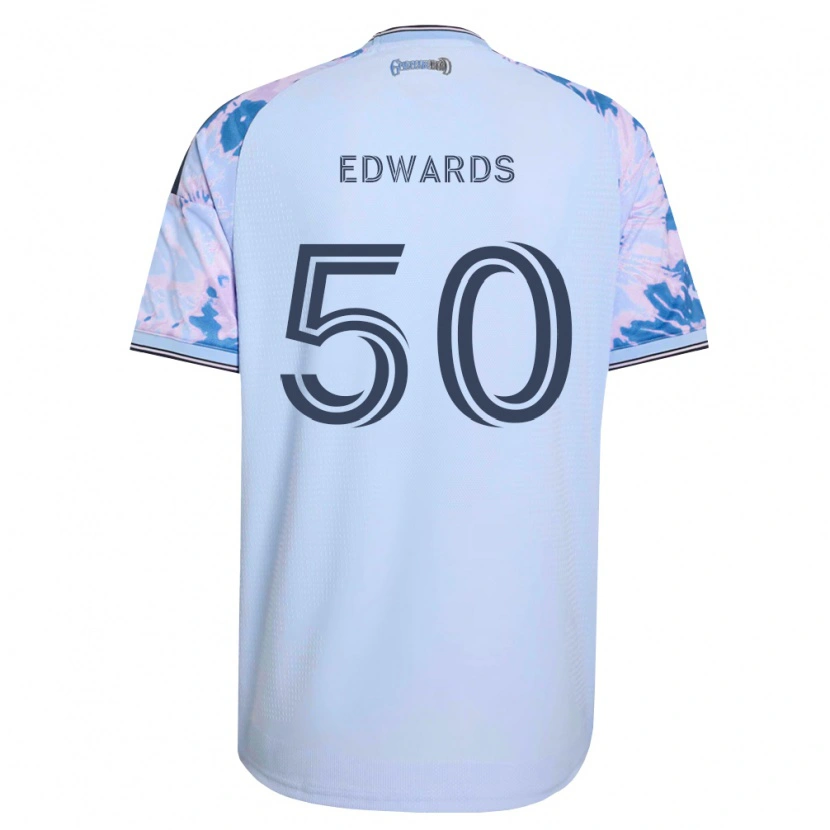 Danxen Mujer Camiseta Aaron Edwards #50 Azul Real Blanco Negro 2ª Equipación 2026/27 La Camisa