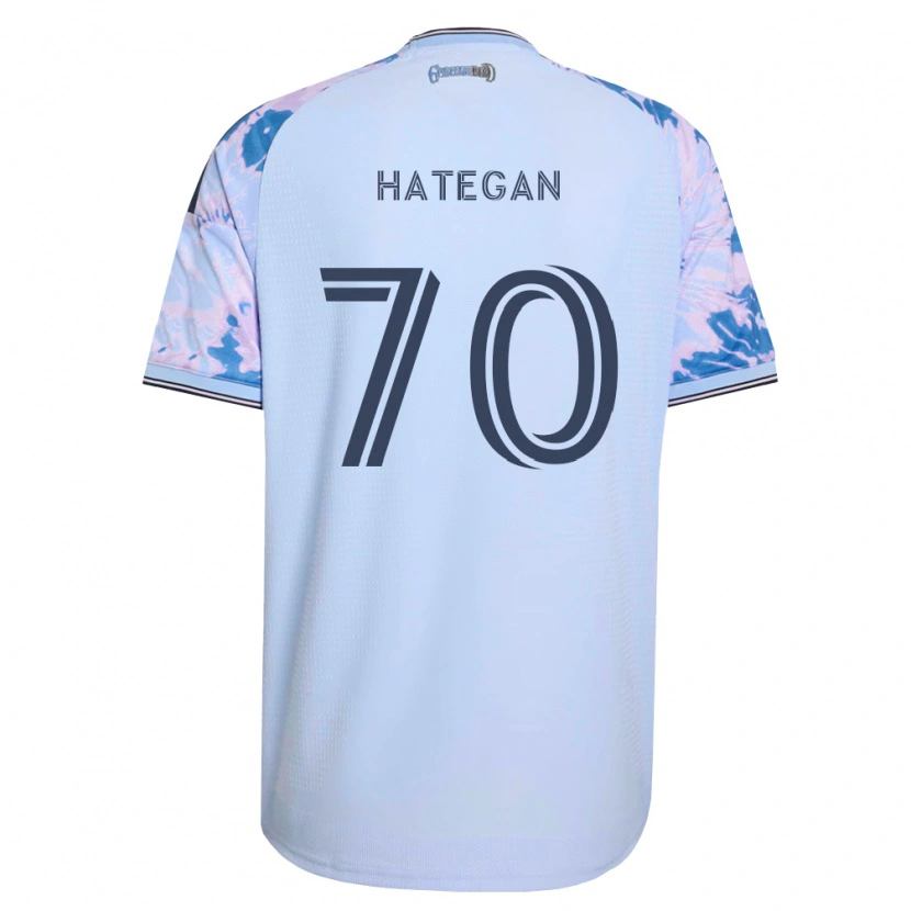Danxen Mujer Camiseta Roberto Hategan #70 Azul Real Blanco Negro 2ª Equipación 2026/27 La Camisa