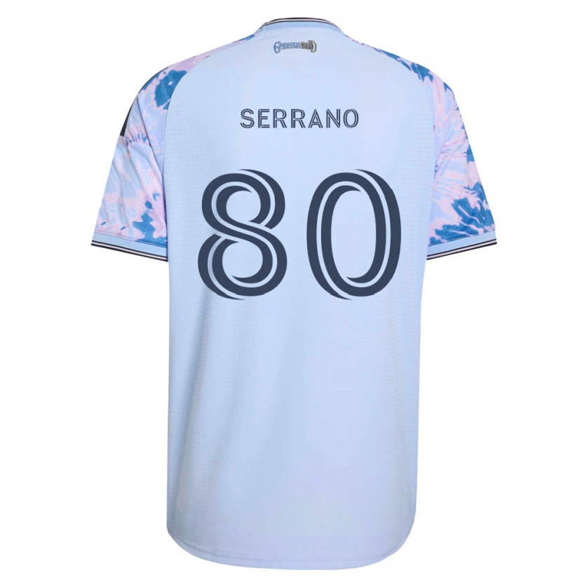 Danxen Mujer Camiseta David Serrano #80 Azul Real Blanco Negro 2ª Equipación 2026/27 La Camisa
