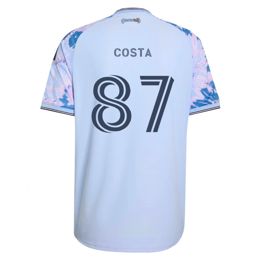 Danxen Mujer Camiseta Vítor Costa #87 Azul Real Blanco Negro 2ª Equipación 2026/27 La Camisa